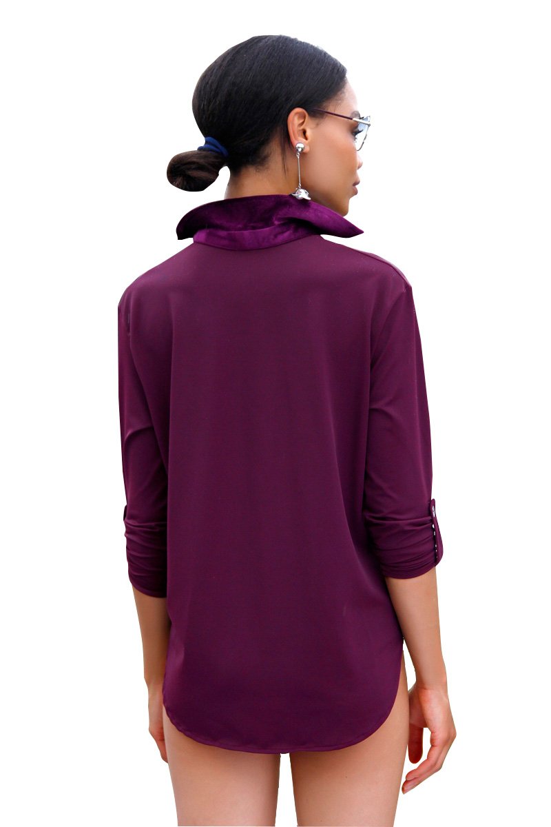 "Beach Boss" Swim Shirt - Plum - Image 2