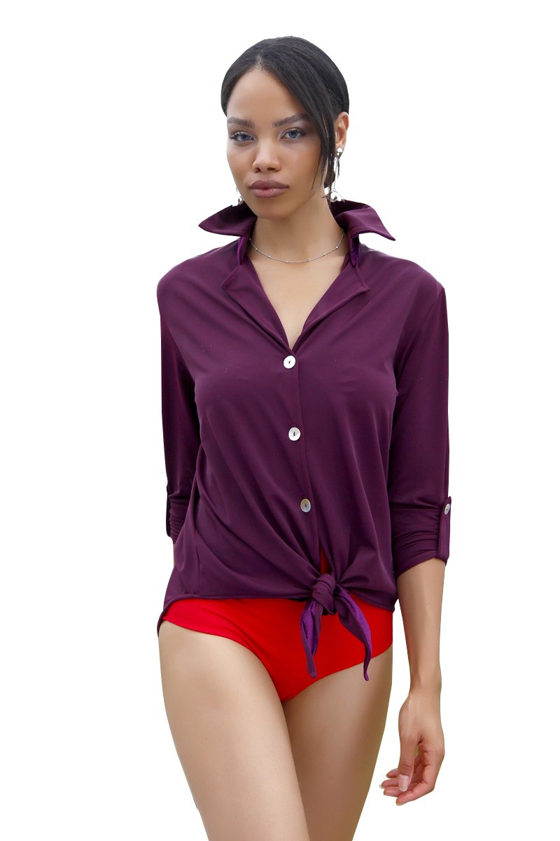 "Beach Boss" Swim Shirt - Plum