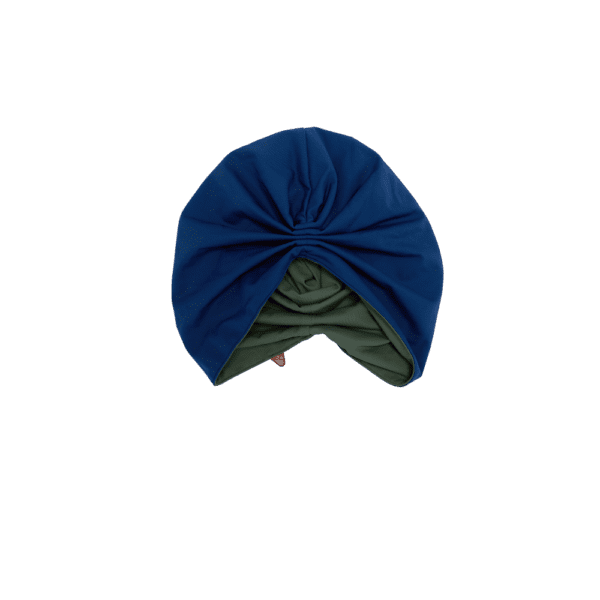 GRACE Reversible Swim Turban - Lapis & Olive