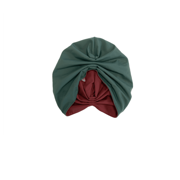Alternative view of GRACE Reversible Swim Turban - Terra & Olive