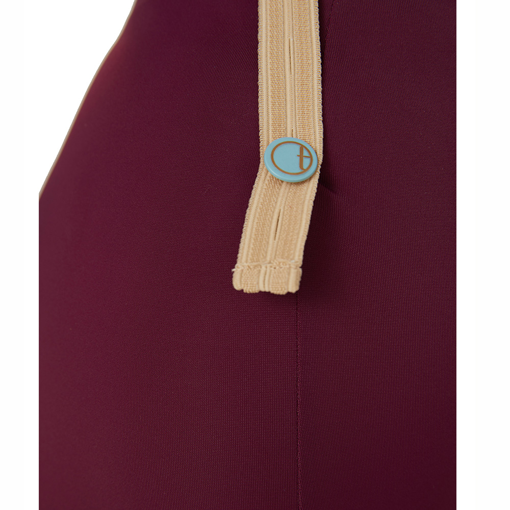 MALAGA Swim Tights - Plum w/ Hot Cherry