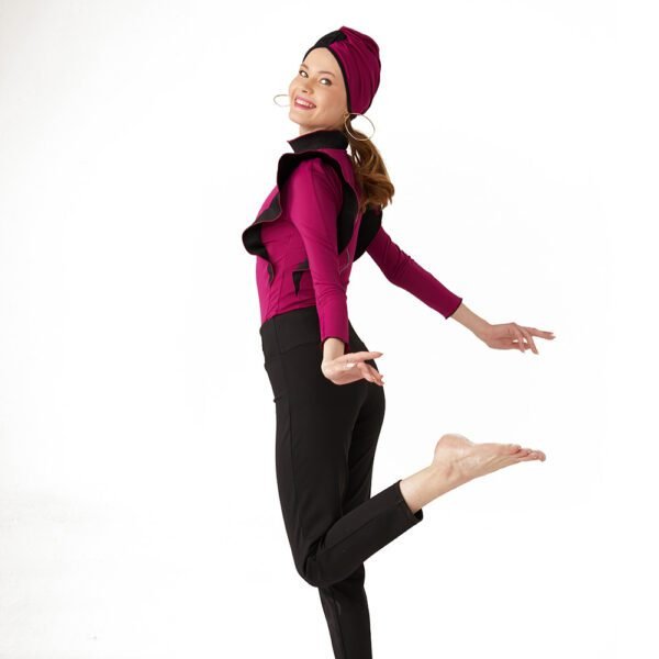 Trepezzi SOPHIA Swim Turban - Black & Hot Cherry