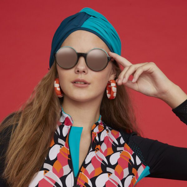 Alternative view of SOPHIA Swim Turban - Peacock & Smeralda