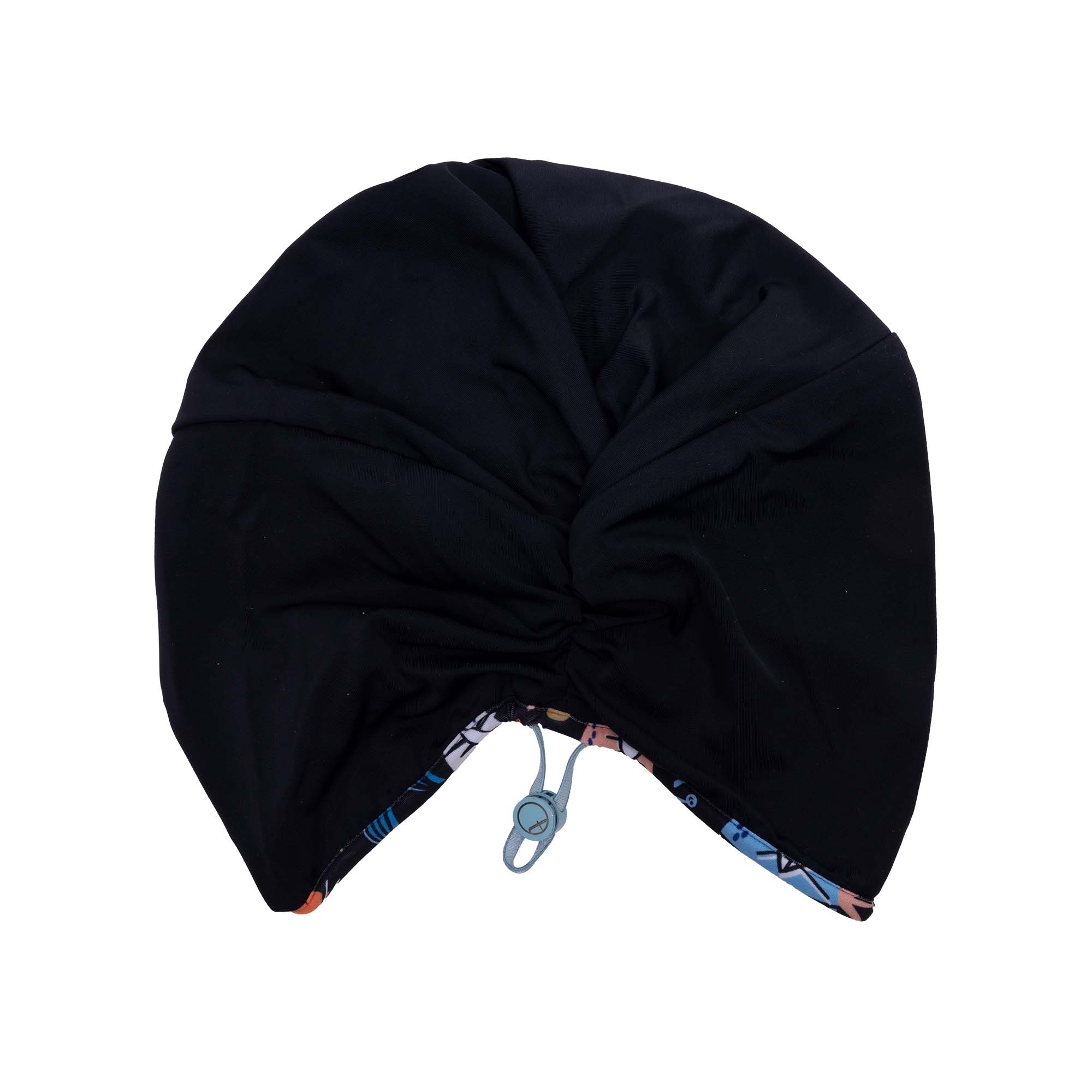 AUDREY Swim Turban - Black & Sea Jewels