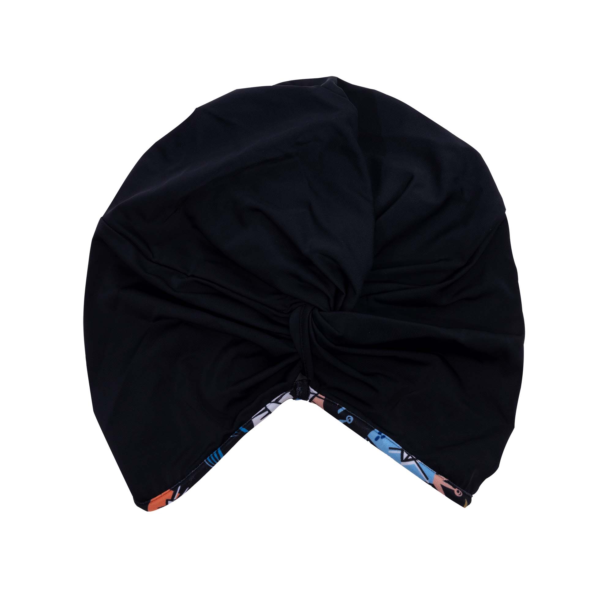 AUDREY Swim Turban - Black & Sea Jewels