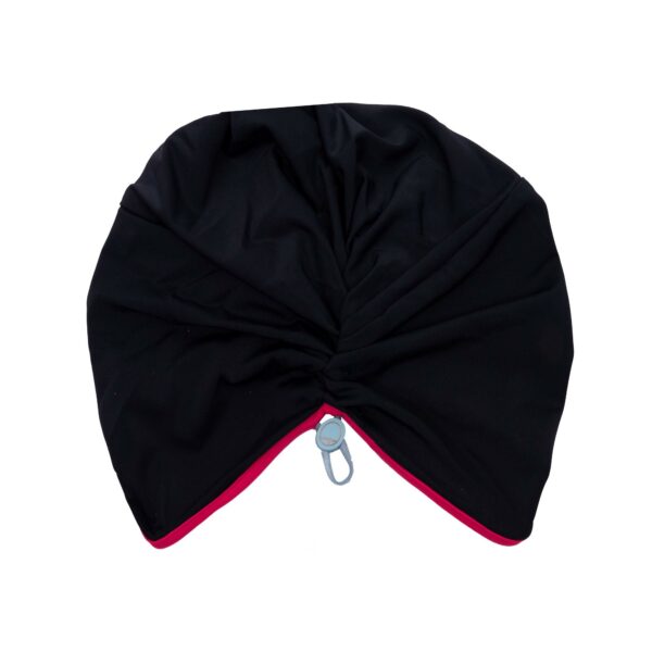 AUDREY Swim Turban - Black & Magenta