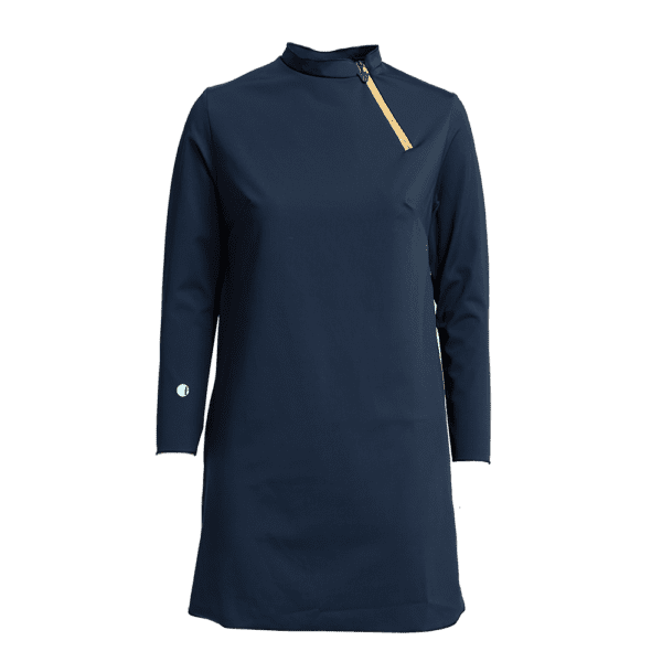 MATIRA Zip Down Swim Top - Midnight Blue & Paloma