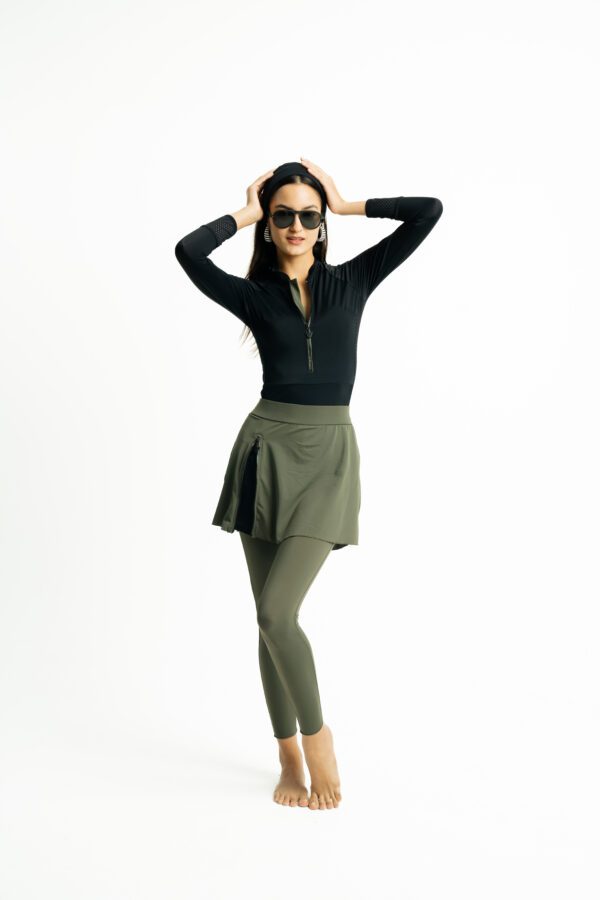 Alternative view of MALLORCA Skirted Swim Tights – Army