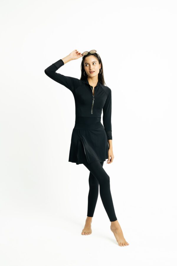 Alternative view of MALLORCA Skirted Swim Tights – Black