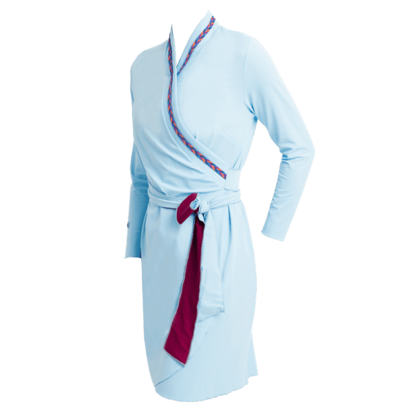 TROPEA Swim Midi Wrap Dress – Aqua Blue