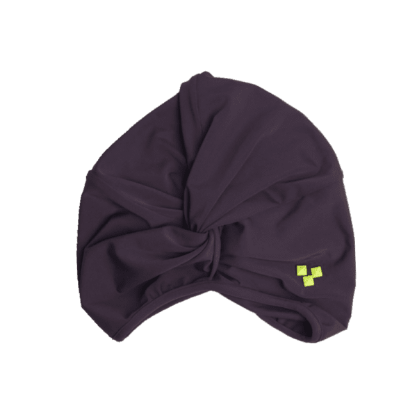 SOPHIA Swim Turban – Slate with Neon Studs