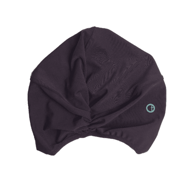 Alternative view of SOPHIA Swim Turban – Slate with Neon Studs