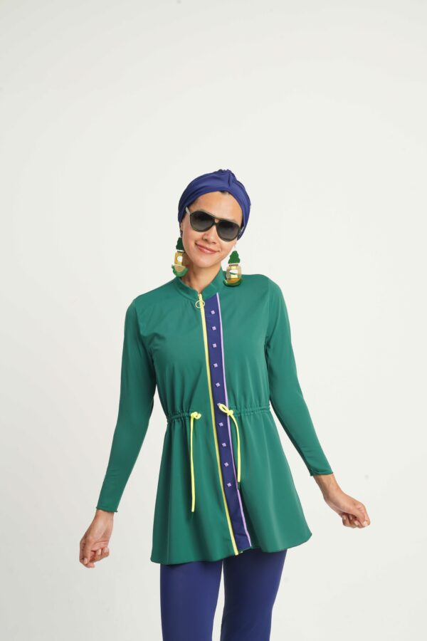 Alternative view of Noosa Drawstring Swim Top – Emerald Green