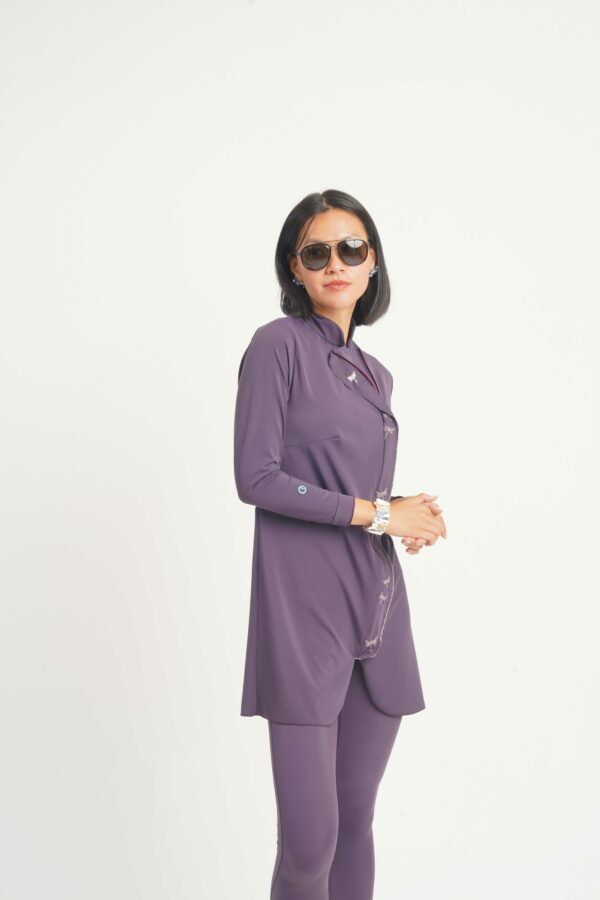 Alternative view of SEAGRASS Swim Top – Dragonfly Slate